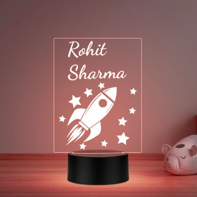 Customized Rocket Themed Illusion Lamp with Automatic Color Changing Light Birthday Return Gift for Boys and Girls